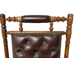 Pamono Victorian English Rocking Chair with Leather Upholstery, 1890s New