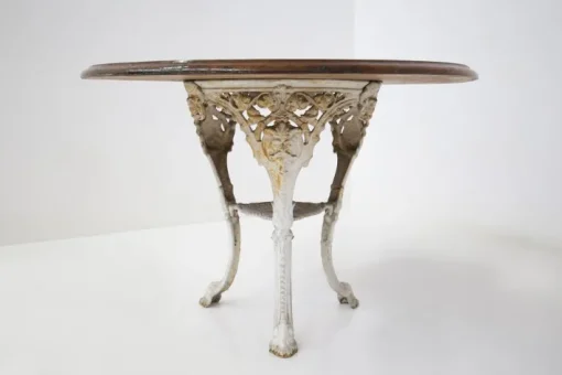 Pamono Victorian English White and Wood Cast Iron Table Discount