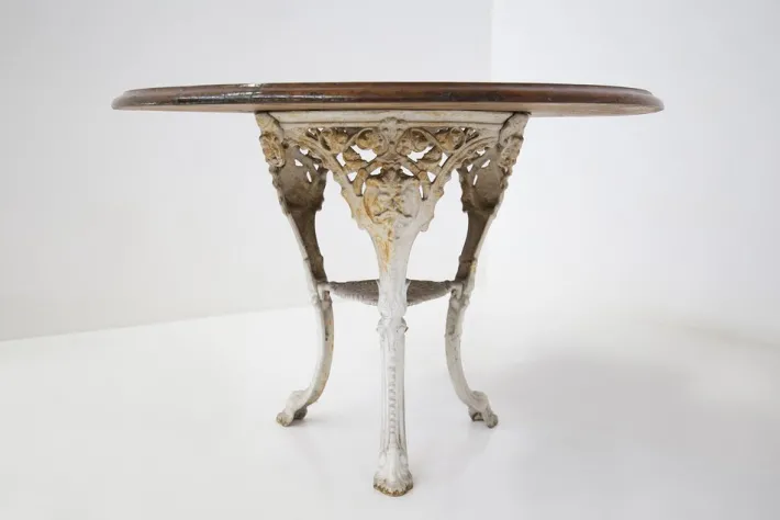 Pamono Victorian English White and Wood Cast Iron Table Discount