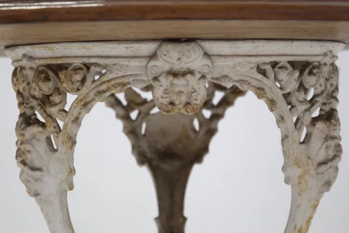 Pamono Victorian English White and Wood Cast Iron Table Discount