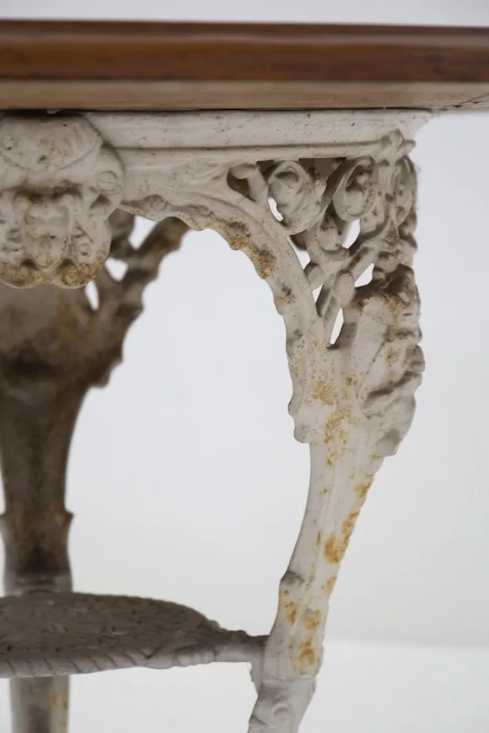 Pamono Victorian English White and Wood Cast Iron Table Discount