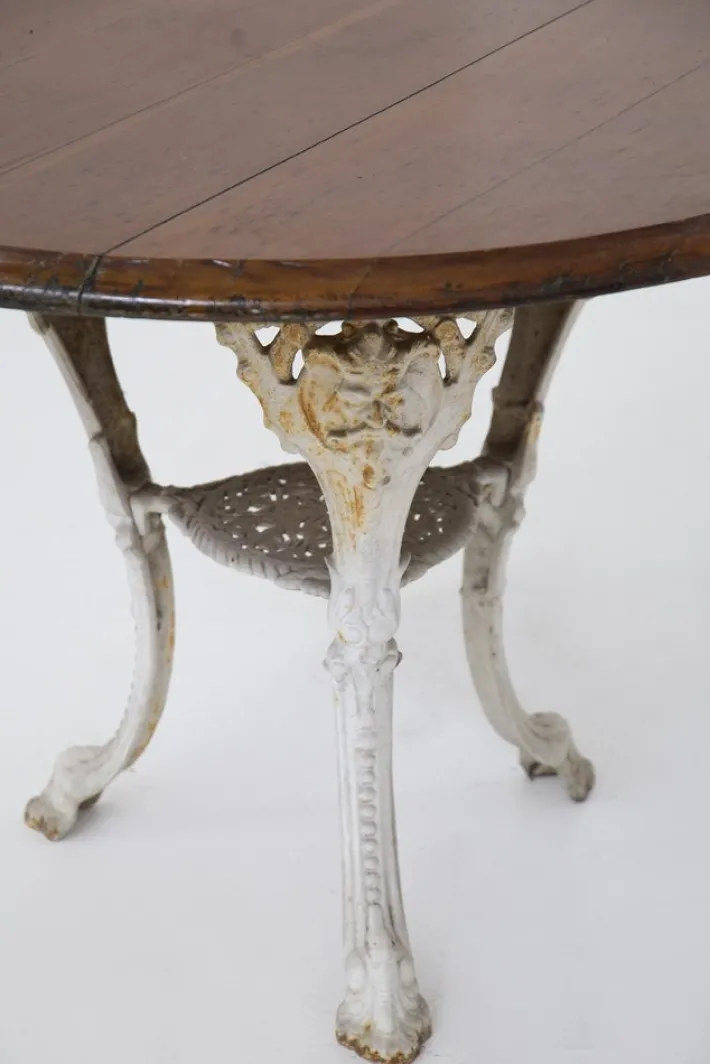 Pamono Victorian English White and Wood Cast Iron Table Discount