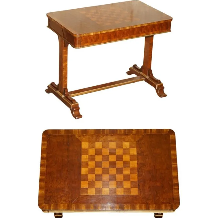 Pamono Victorian Game Table in Walnut and Hardwood Discount