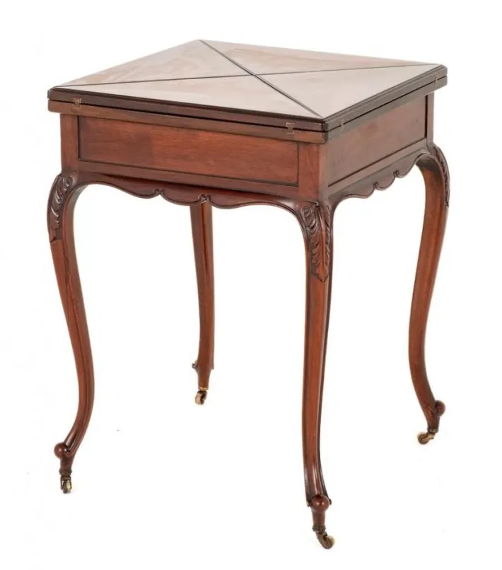 Pamono Victorian Games Envelope Card Table in Mahogany, 1890s Online
