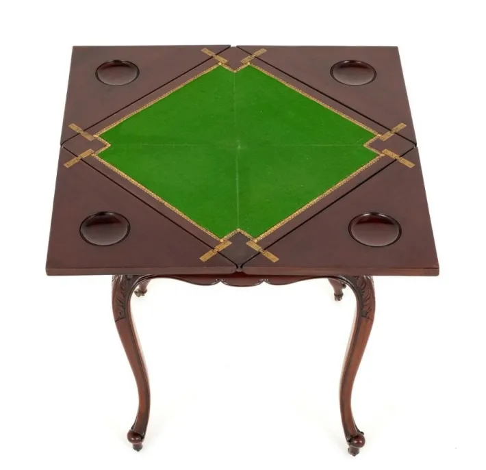 Pamono Victorian Games Envelope Card Table in Mahogany, 1890s Online