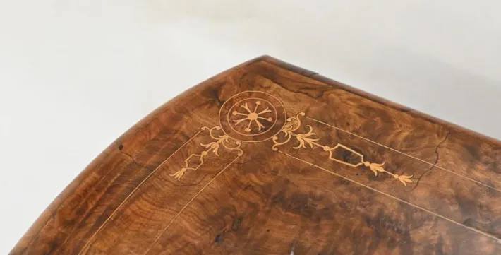 Pamono Victorian Games Table in Burr Walnut, 1880s Hot