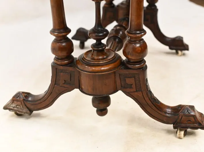 Pamono Victorian Games Table in Burr Walnut, 1880s Hot