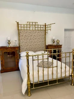 Pamono Victorian Gilded Brass Half Tester Double Bed, 1860s Discount