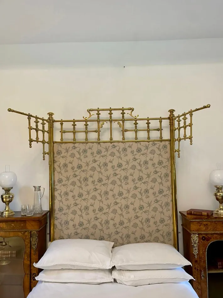 Pamono Victorian Gilded Brass Half Tester Double Bed, 1860s Discount