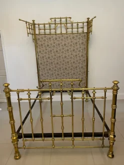 Pamono Victorian Gilded Brass Half Tester Double Bed, 1860s Discount