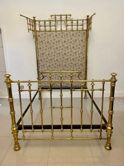 Pamono Victorian Gilded Brass Half Tester Double Bed, 1860s Discount