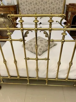 Pamono Victorian Gilded Solid Brass Half Tester Double Bed New