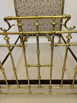 Pamono Victorian Gilded Solid Brass Half Tester Double Bed New