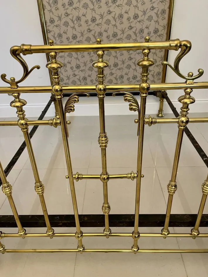Pamono Victorian Gilded Solid Brass Half Tester Double Bed New