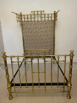 Pamono Victorian Gilded Solid Brass Half Tester Double Bed New