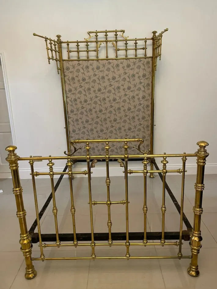 Pamono Victorian Gilded Solid Brass Half Tester Double Bed New