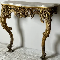 Pamono Victorian Giltwood and Marble Console Table Best