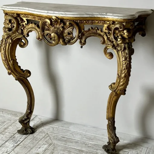 Pamono Victorian Giltwood and Marble Console Table Best