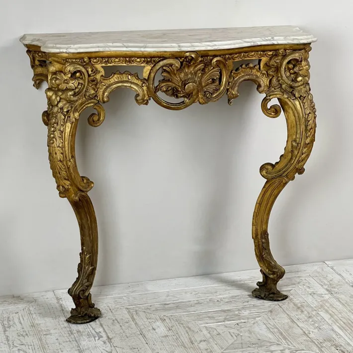Pamono Victorian Giltwood and Marble Console Table Best