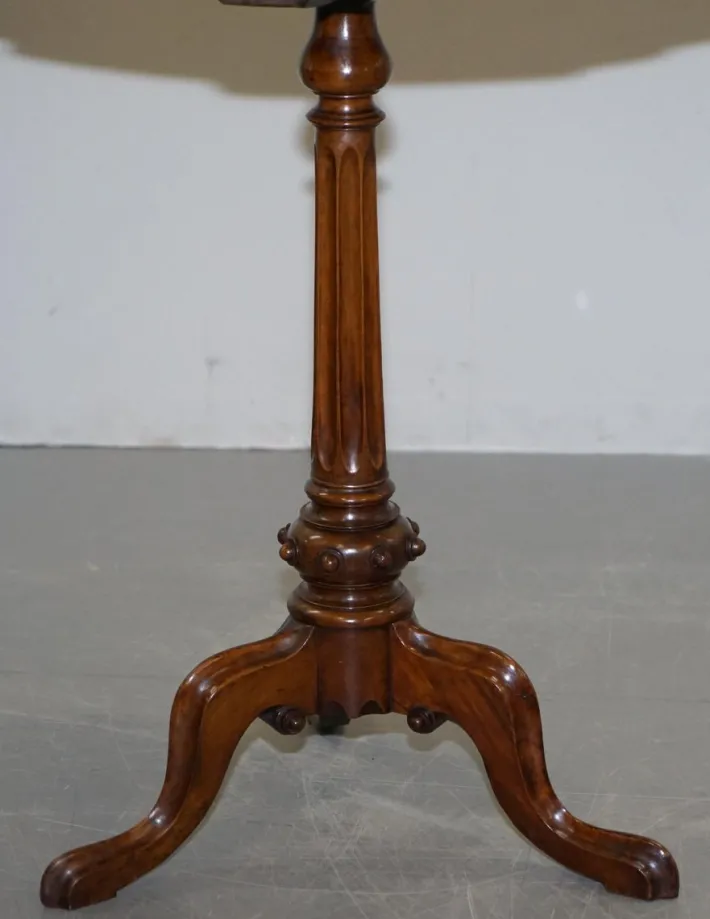 Pamono Victorian Inlaid Walnut & Hardwood Chess Table with Ornate Legs, 1880s Sale