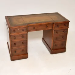 Pamono Victorian Leather Top Pedestal Desk, 1860s Best