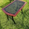 Pamono Victorian Mahogany and Cast Iron Garden Coffee Table Hot