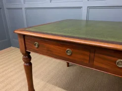 Pamono Victorian Mahogany 6-Drawer Writing Table, 1880s Clearance