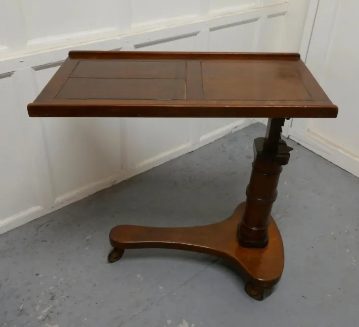 Pamono Victorian Mahogany Over Bed Reading Stand Table, 1870s New