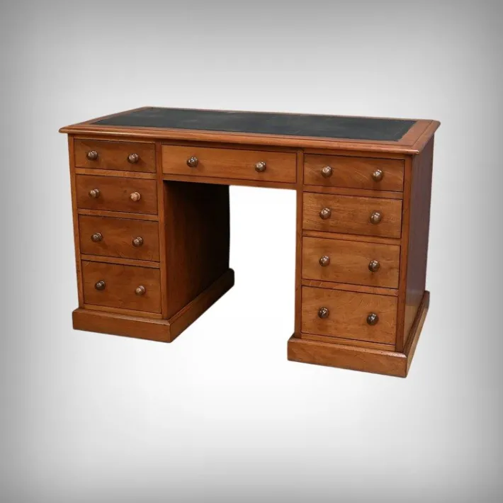 Pamono Victorian Mahogany Pedestal Desk, England, Late 19th Century Hot