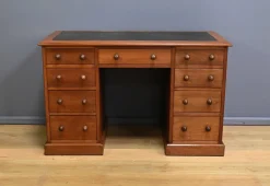 Pamono Victorian Mahogany Pedestal Desk, England, Late 19th Century Hot