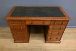 Pamono Victorian Mahogany Pedestal Desk, England, Late 19th Century Hot