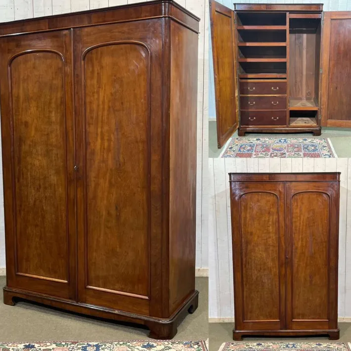 Pamono Victorian Mahogany Wardrobe, 19th Century Online