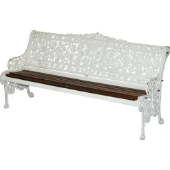 Pamono Victorian Nasturtium Pattern Garden Bench from Coalbrookdale, 1870 Clearance