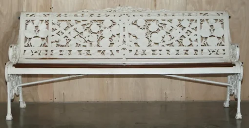 Pamono Victorian Nasturtium Pattern Garden Bench from Coalbrookdale, 1870 Clearance