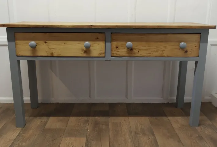 Pamono Victorian Pine Kitchen Worktable Hot