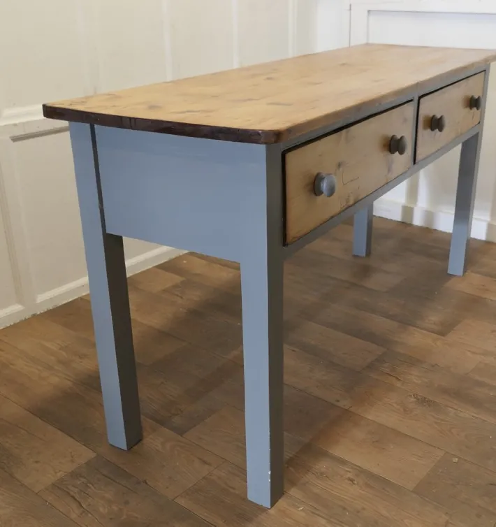 Pamono Victorian Pine Kitchen Worktable Hot