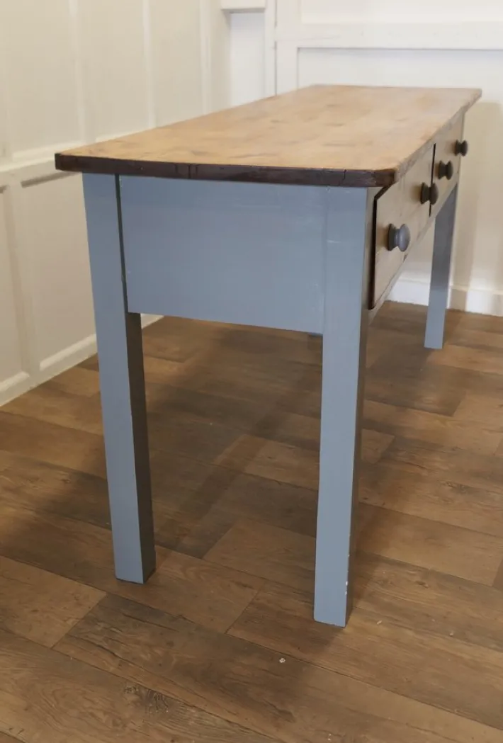 Pamono Victorian Pine Kitchen Worktable Hot