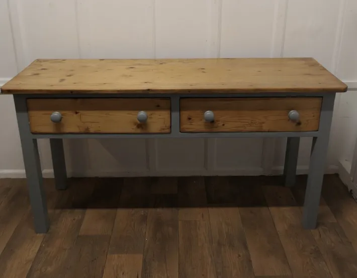 Pamono Victorian Pine Kitchen Worktable Hot