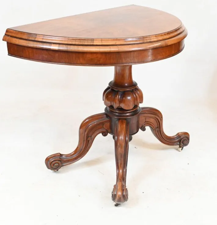 Pamono Victorian Walnut Card Table, 1860 Online