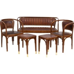 Pamono Vienna Secession Seating Set attributed to Gustav Siegel for J & J Kohn, 1905, Set of 5 Outlet