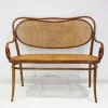 Pamono Vienna Secessionist Bentwood and Rattan Settee from Thonet Hot