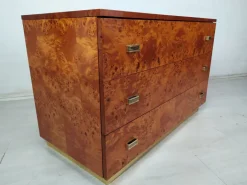 Pamono Vintage Amboyna Burl Chest of Drawers, 1970s New