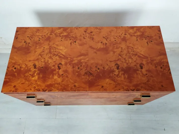 Pamono Vintage Amboyna Burl Chest of Drawers, 1970s New