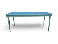 Pamono Vintage Aqua Green Dining Set with Gilt Details by Umberto Mascagni, 1950s, Set of 7 Sale
