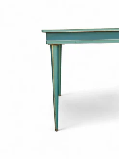 Pamono Vintage Aqua Green Dining Set with Gilt Details by Umberto Mascagni, 1950s, Set of 7 Sale