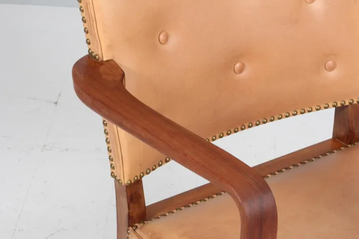 Pamono Vintage Armchair in Leather by Jacob Kjær, 1940s Clearance