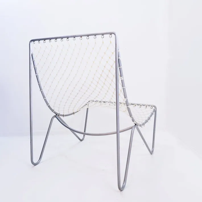 Pamono Vintage Armchair in Metal and Synthetic Rope Discount