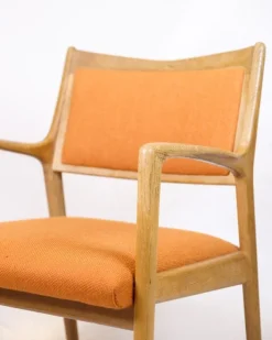 Pamono Vintage Armchair in Oak and Orange Fabric by Karl Erik Ekselius for Joc Vetlanda, 1960s Sale