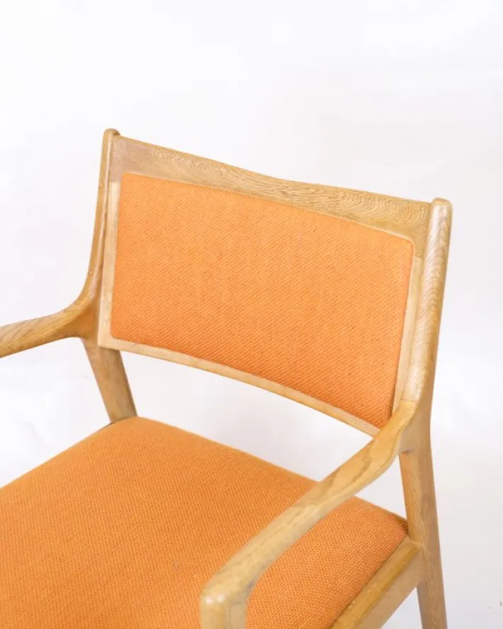 Pamono Vintage Armchair in Oak and Orange Fabric by Karl Erik Ekselius for Joc Vetlanda, 1960s Sale