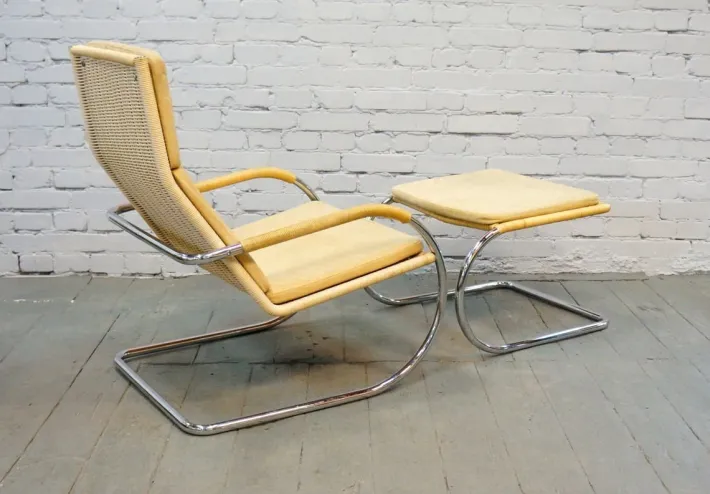 Pamono Vintage Armchair with Footrest Set by A. Lorenz for Tecta, 1987